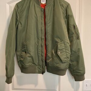 Gap men’s green and orange medium vintage bomber jacket